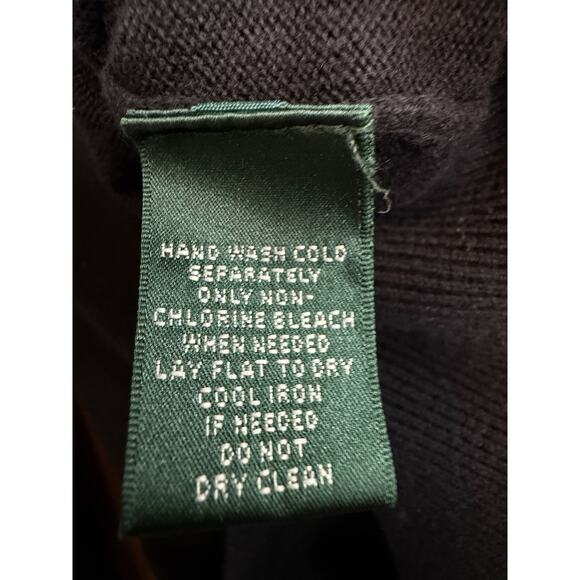 Ralph Lauren Petite LRL | Black 100% Cotton Sweater Boatneck Buckle - size Small - Picture 4 of 6